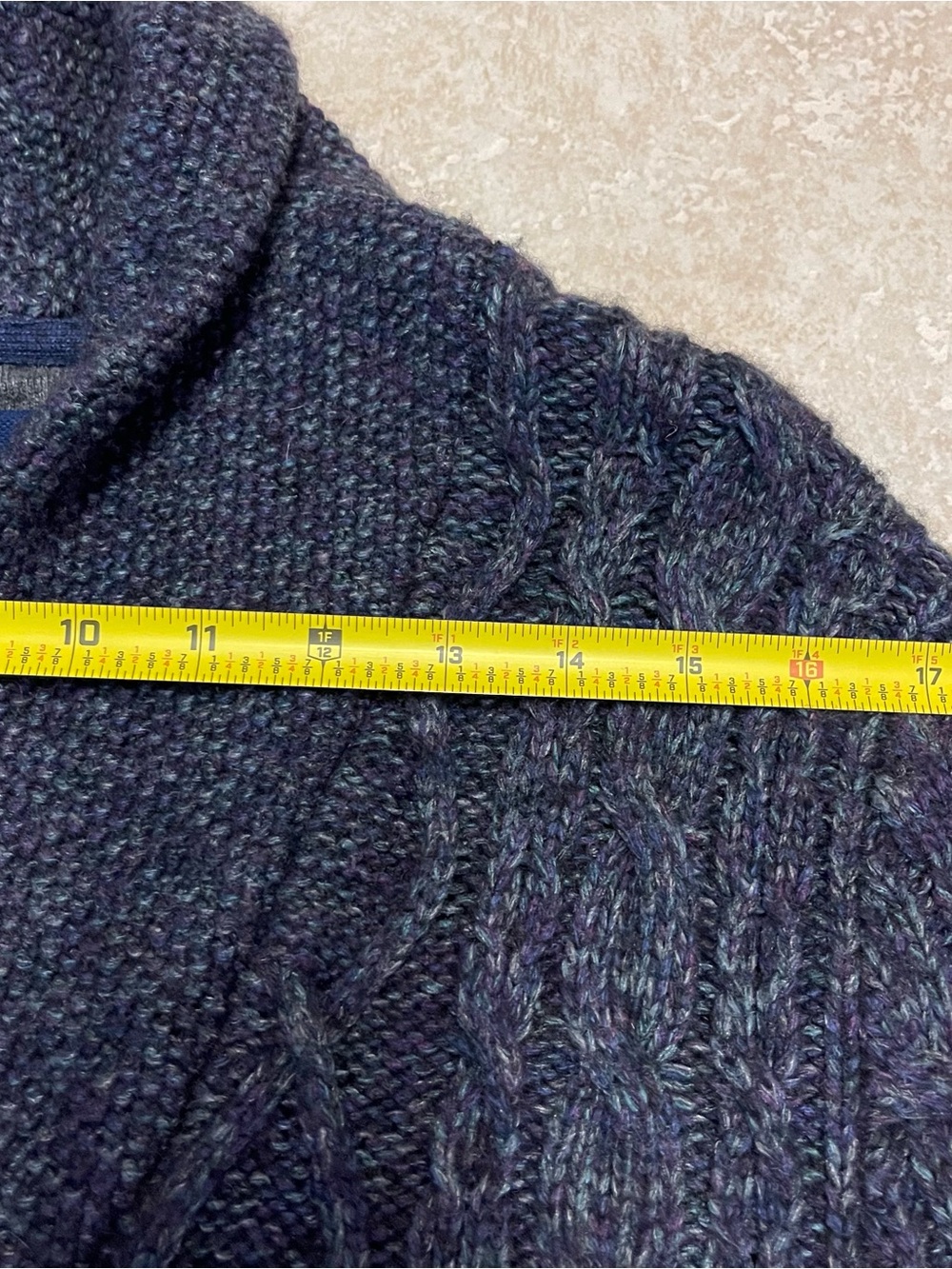 Tommy Bahamas Lambswool Button Down Sweater Mens Size M Blue Cable Knit Academia - Picture 4 of 8
